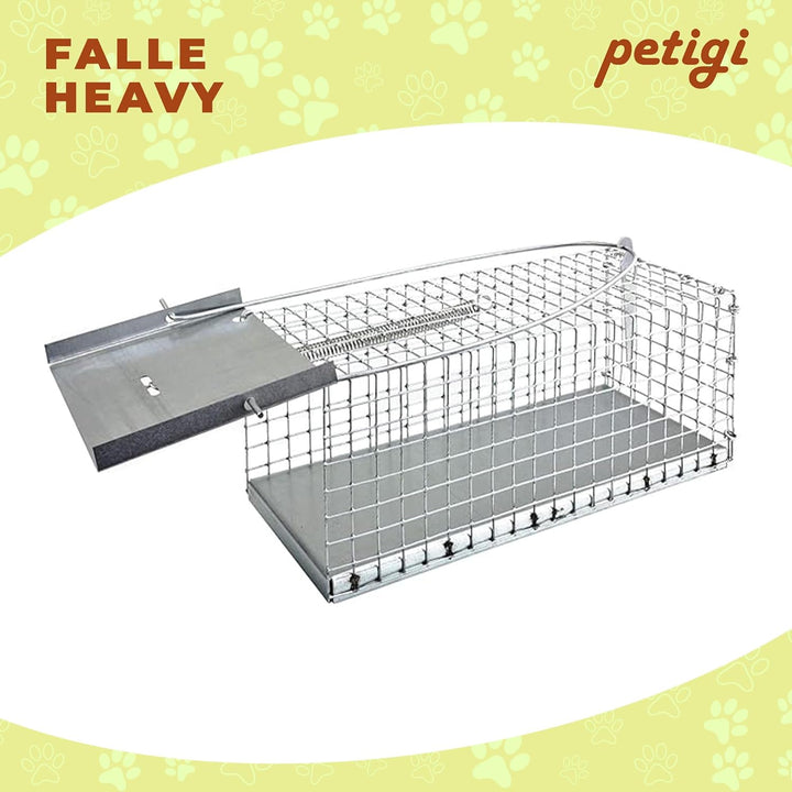 Petigi Tierfalle Lebendfalle für kleine bis mittelgrosse Tiere wie Maus, Katze, Marder, Fuchs, Otter
