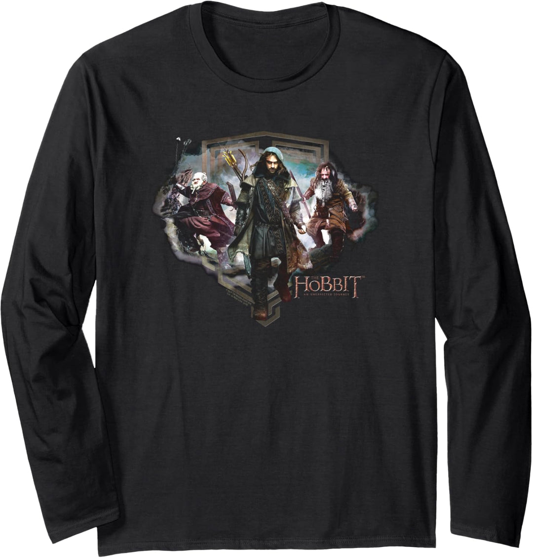 Hobbit Three Dwarves Black Langarmshirt