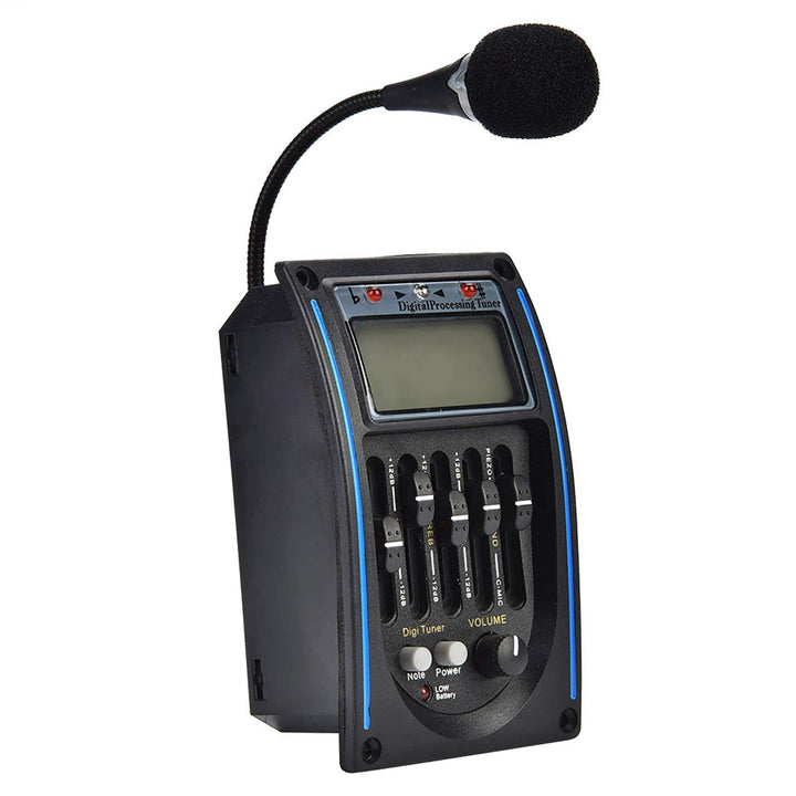 Gitarren Tonabnehmer Equalizer 5-Band Akustikgitarren Vorverstärker Equalizer Piezo Pickup LCD Tuner
