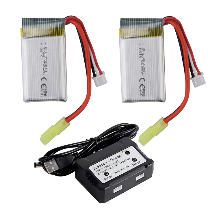 ZYGY 2pcs 7.4V 850mah Lithium Batterie &amp; 2in1 Ladegerät für 9300 9301E 9302E 9303E 9034E 9305E 9310
