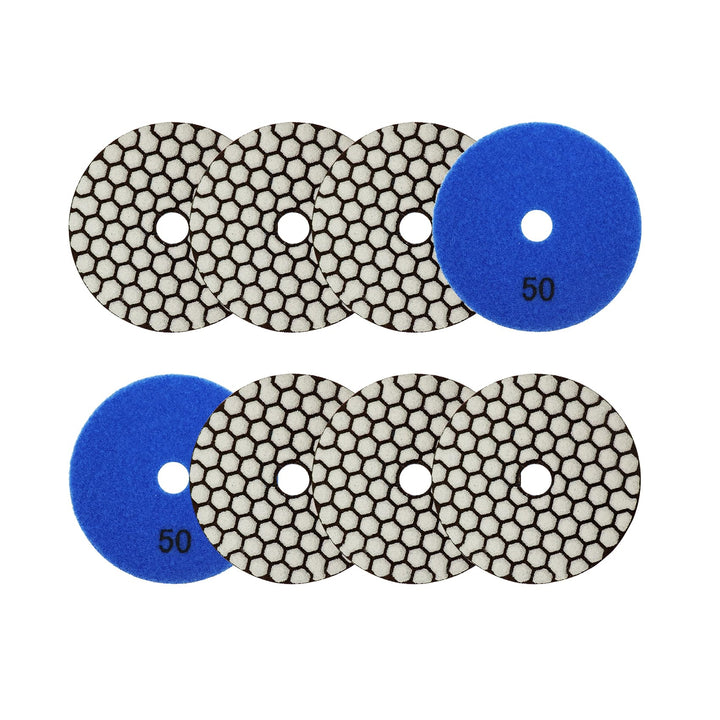 Trocken Diamant Polierpad 100mm 8 Stücke Körnung 50 Polierscheiben für Granit Marmor Kunststein Quar