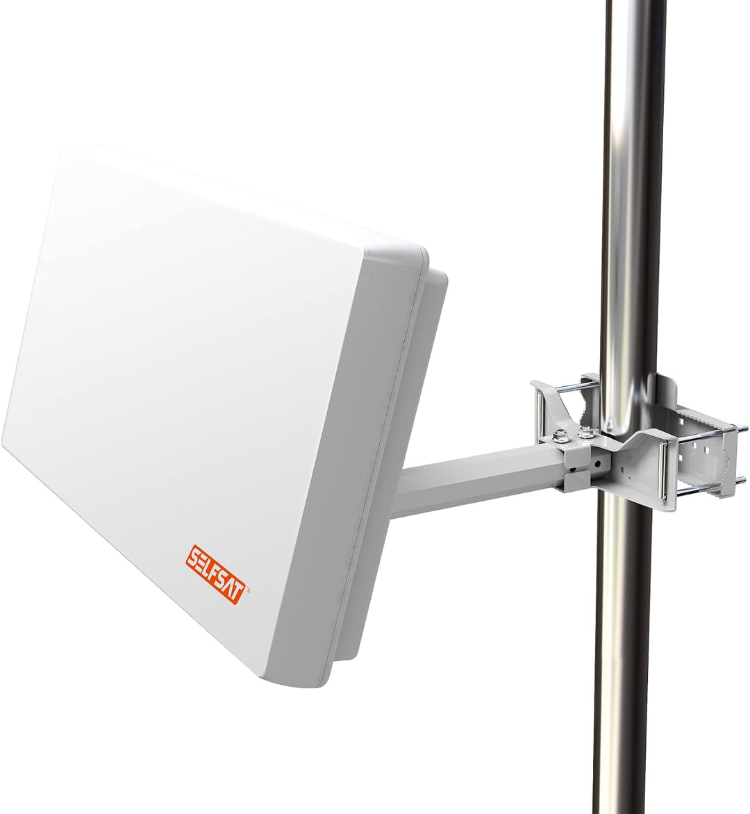 SELFSAT H22D4+ Set - Quad Flachantenne Full HD 4K UHD für Vier Teilnehmer inkl. Fensterhalterung + S