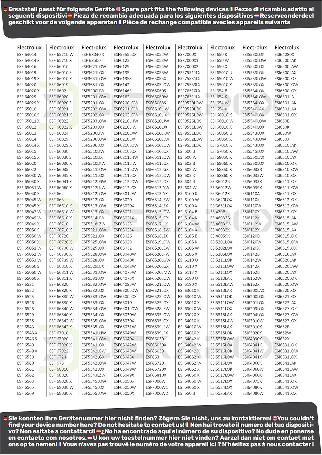 DEKAROX Türdichtung Gummidichtung dreiseitig passend für Electrolux AEG Zanker Juno 117126544/8 1171