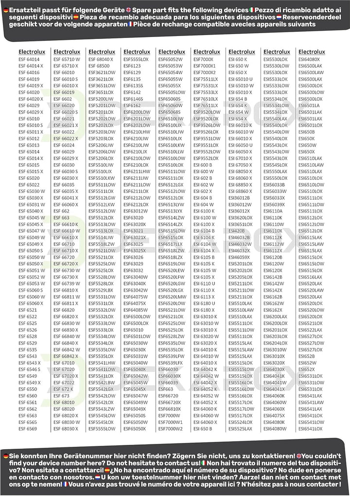DEKAROX Türdichtung Gummidichtung dreiseitig passend für Electrolux AEG Zanker Juno 117126544/8 1171
