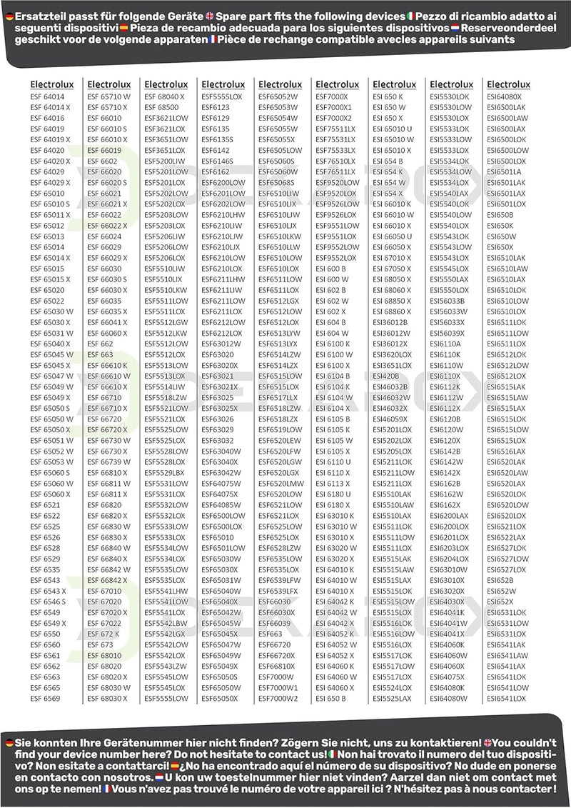 DEKAROX Türdichtung Gummidichtung dreiseitig passend für Electrolux AEG Zanker Juno 117126544/8 1171