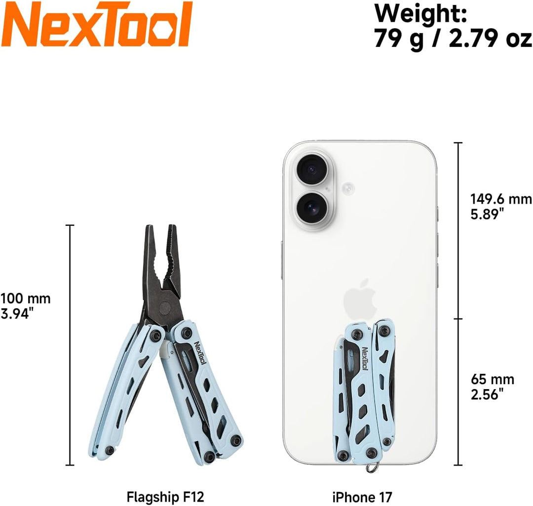 NexTool Mini Flagship F12 Multitool mit Sicherheitsverriegelung 13 in 1 Blau, Blau