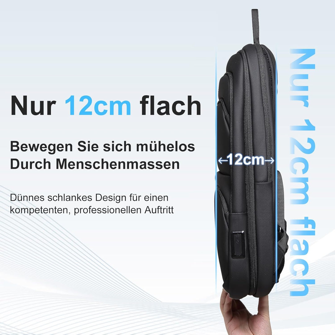 FENRUIEN Leichter Business Rucksack Herren 15.6 Zoll Wasserdicht Notebook Laptop Backpack Erweiterba