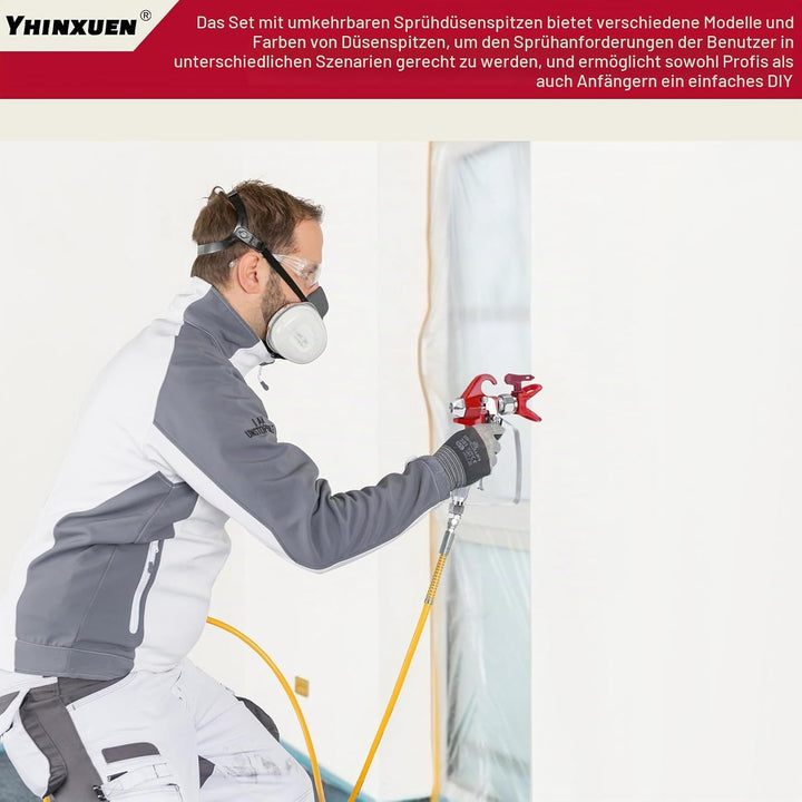 EIN Satz von 5 reversiblen Airless Sprühköpfen mit Aufbewahrungsbox, verwendet für Wohngebäude Garte