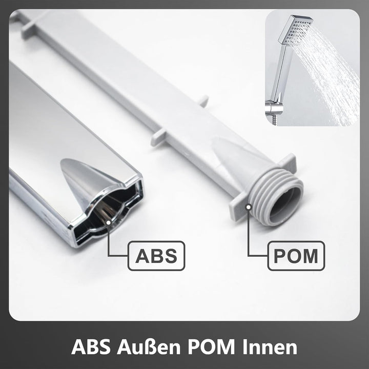 Görbach Regendusche Duschset ohne Armatur, Edelstahl Duschsystem mit Ablage, Duschstange set mit Kop