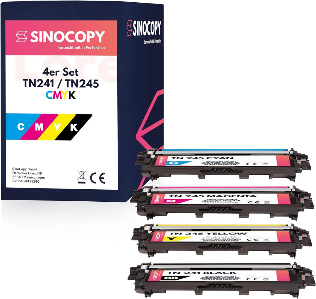 4 SinoCopy XXL Toner für Brother TN-241 TN-245 DCP-9020 CDW HL-3140 3150 3170 CW CDN CDW MFC-9130 91