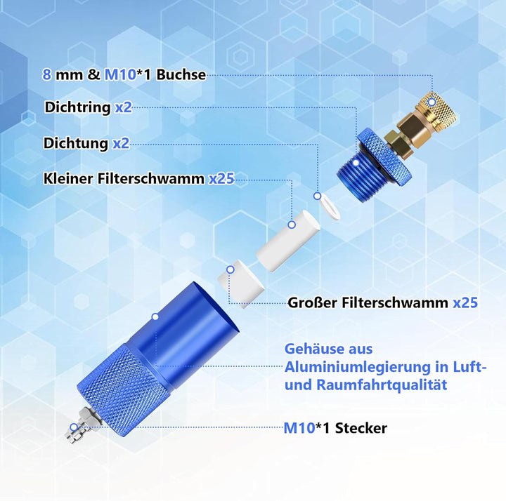 Luftkompressor Filter Feuchtigkeit Wasserfalle Öl Wasserabscheider Regler mit Innen- und Aussengewin