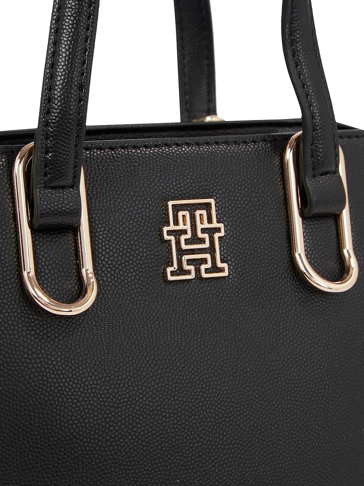 Tommy Hilfiger Damen Th Timeless Med Lady Tote Tragetasche Schwarz, Schwarz