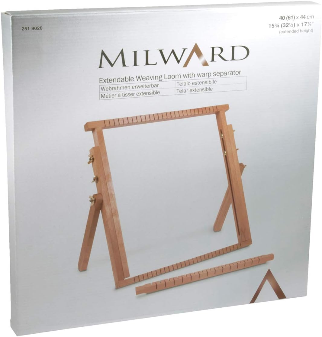 MILWARDS 2519020 Webstuhl, Holz, 40x40-61cm Einzeln, Einzeln