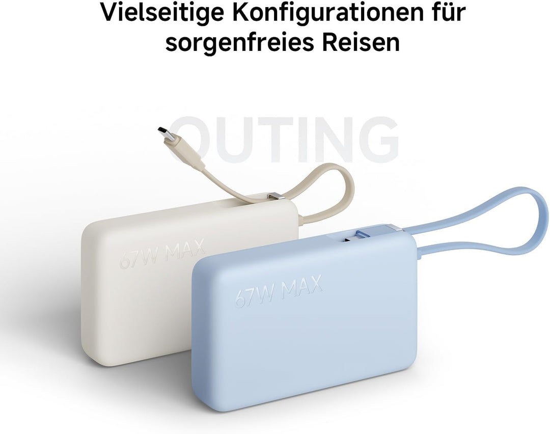 Xiaomi 67W Power Bank 10.000mAh mit USB-C Kabel, Tragbares Ladegerät, Tan | 67W Schnellladen, 10000m