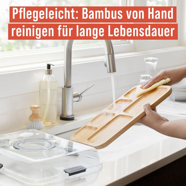 Chef Pomodoro Käsebrett mit Deckel, 36,7 cm, Rechteckig | Tragbar, mit 6 Fächern, Ideal für Käse und