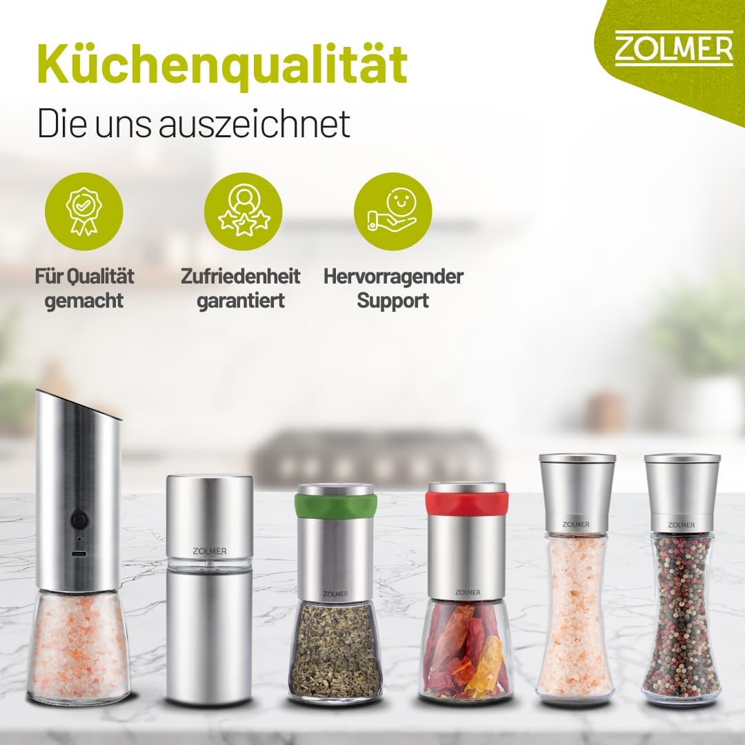 Salz und Pfeffermühle Elektrisch mit Wiederaufladbaren Akkus, Einstellbarem Mahlgrad für Gewürze, Sa