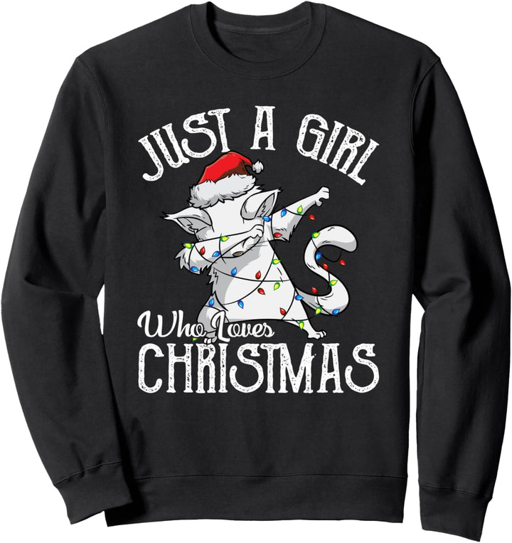 Weihnachtsmann | Mädchen, das Weihnachten liebt Cat Girl Sweatshirt