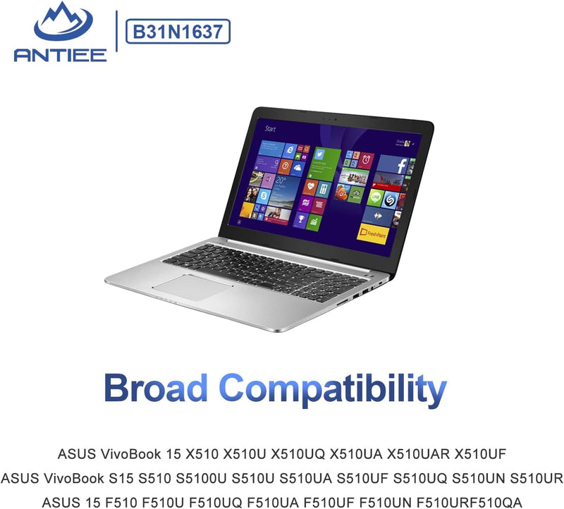 ANTIEE B31N1637 Laptop Akku für Asus VivoBook X510 X510U X510UQ X510UA X510UAR X510UF VivoBook S15 S