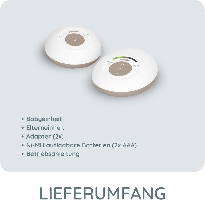 Alecto DBX110 Babyphone Audio - digitales Babyphone mit DECT - 300 m Reichweite - kompaktes Design -