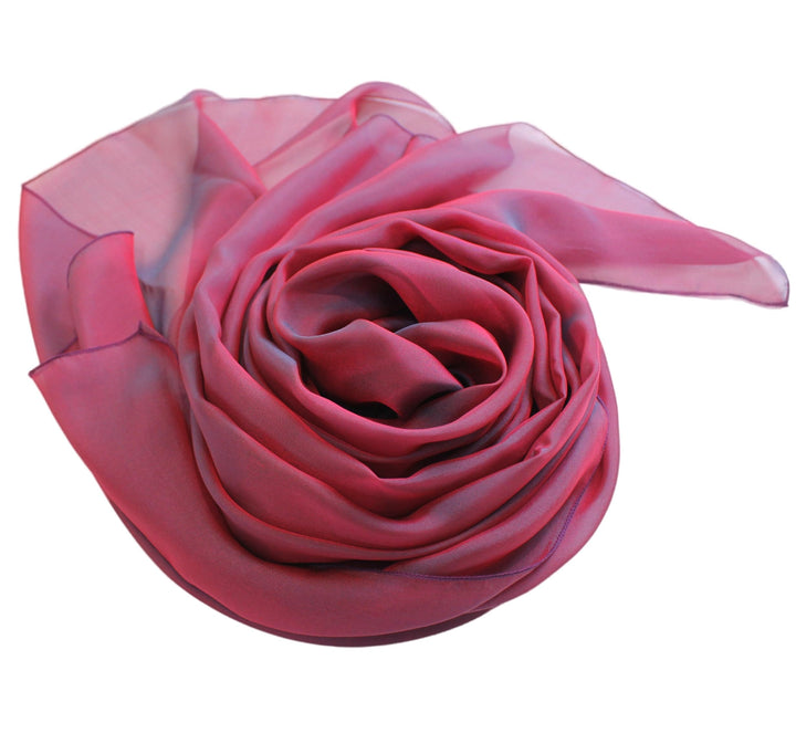 Prettystern Damen Unifarbe Seidentaft 100% Chiffon Seide festlich Stola Schultertuch Schal für Abend