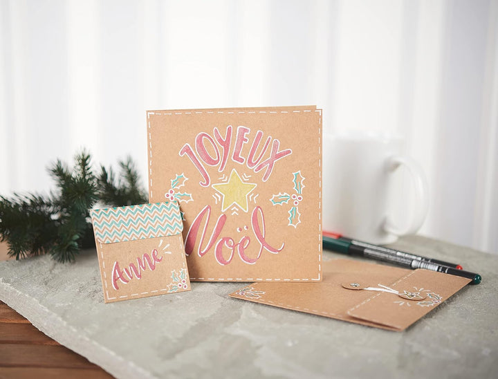 VBS Mega Vintagekarten-Set 50 Stück naturfarben Hochzeit Geburtstag Taufe Einladungskarten Umschläge