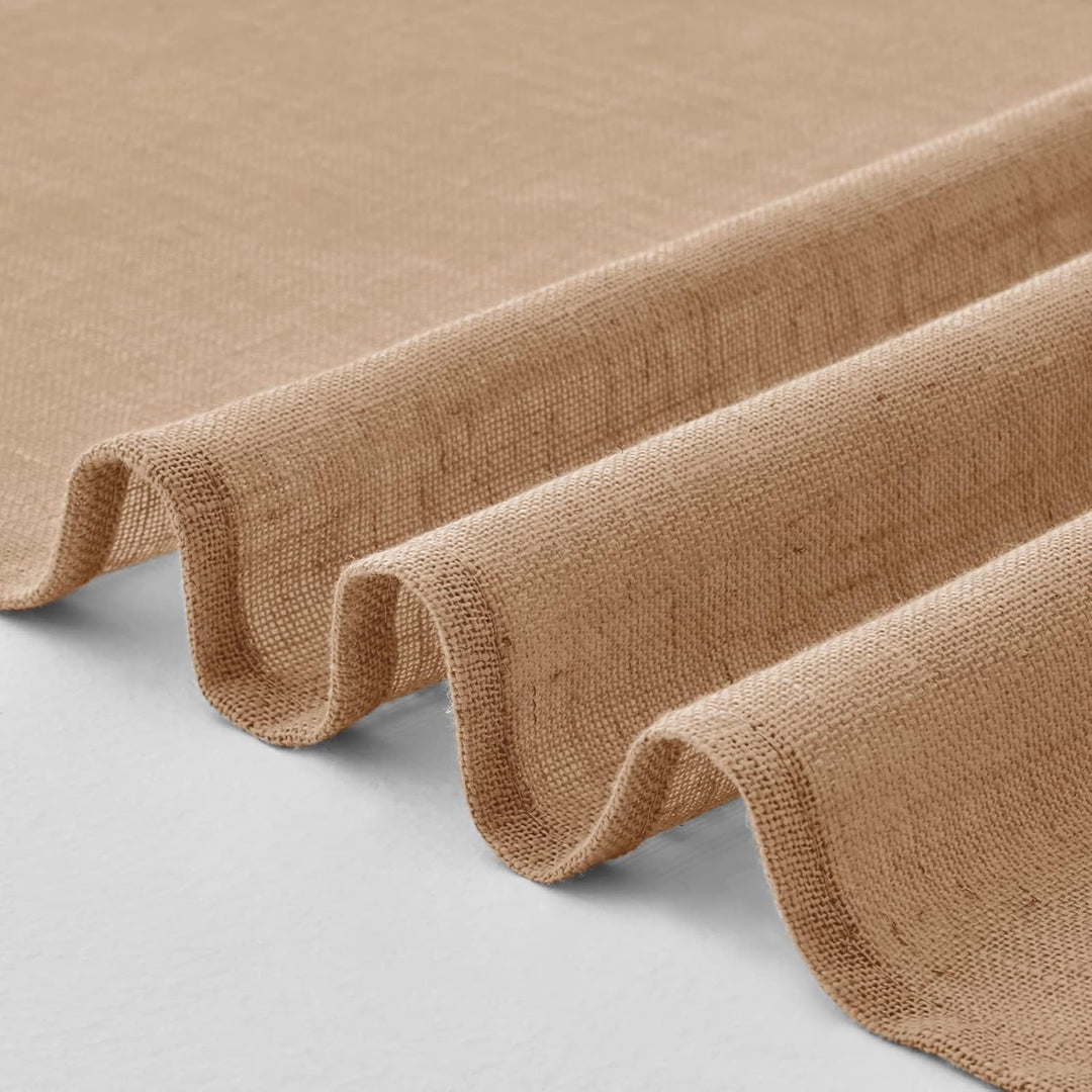 MIULEE Gardinen Vorhänge mit ösen Voile Vorhang kurz Modern Leinenoptik Halbtransparent Ösenvorhang