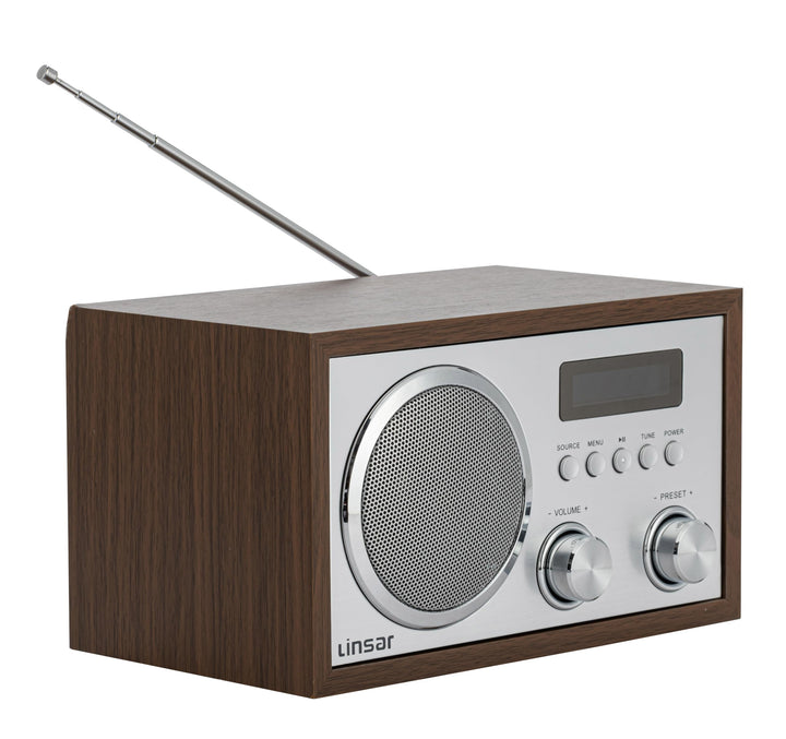 Linsar Nostalgieradio in Holz-Design, Digitales Tuning FM/DAB UKW-Radio, Drahtlose BT-Verbindung, Ei