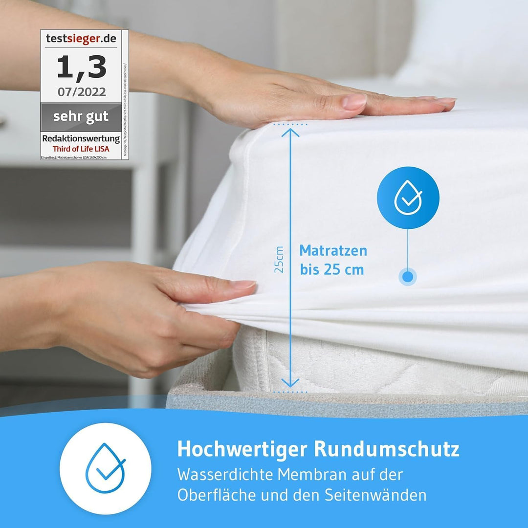Matratzenschoner 120x220 wasserdicht, Atmungsaktives Spannbettlaken, 120x220cm, Anti-Milben Matratze