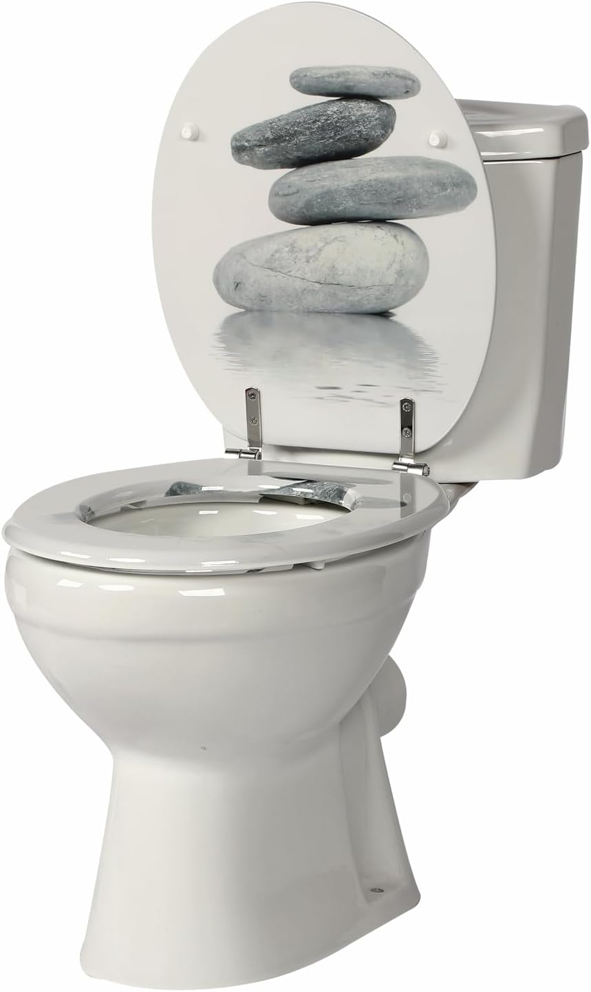 MDF-Toilettensitz mit Soft-Close-Mechanismus, O-förmiger Toilettensitz mit verstellbaren Scharnieren