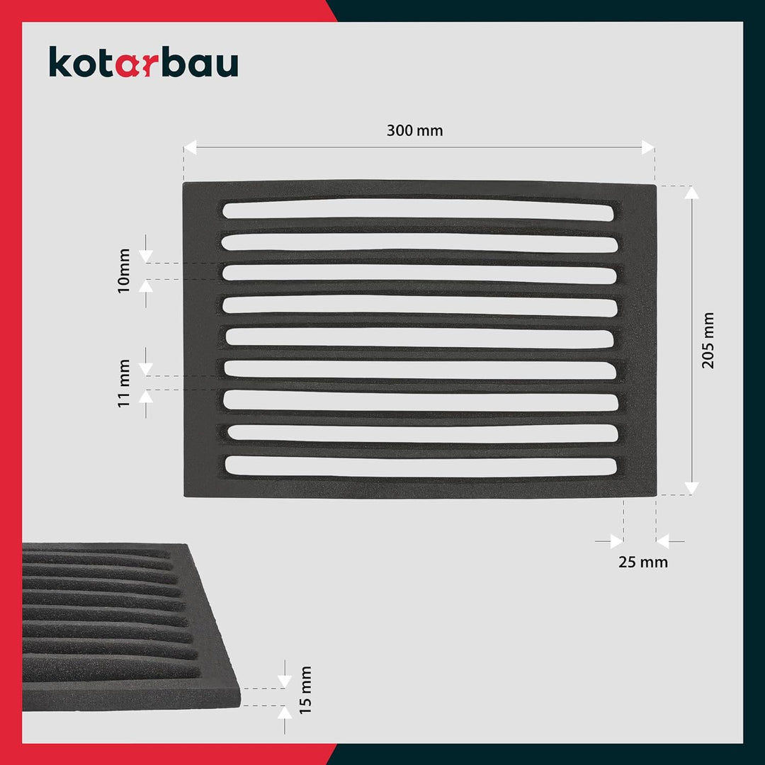 KOTARBAU Kaminrost 30 x 20,5 cm Kaminofen Ascherost Tafelrost Rost Ofengitter Kamin Ersatzteile Zube