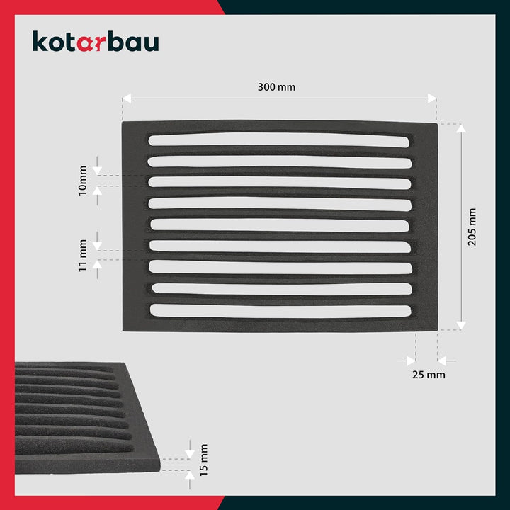 KOTARBAU Kaminrost 30 x 20,5 cm Kaminofen Ascherost Tafelrost Rost Ofengitter Kamin Ersatzteile Zube