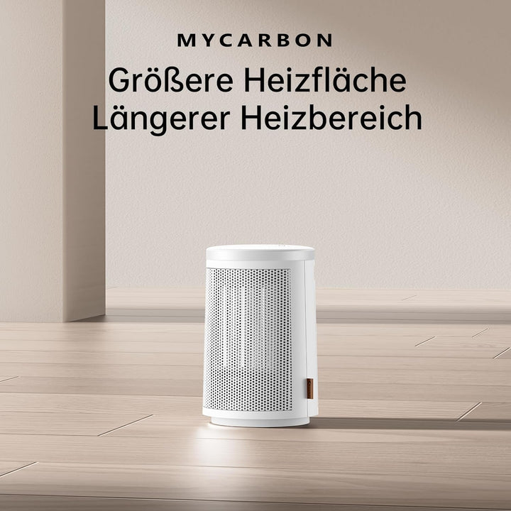 MYCARBON Heizlüfter Bad 900W/1500W Heizlüfter Energiesparend leise Thermostat 8H Timer 60°Oszillatio