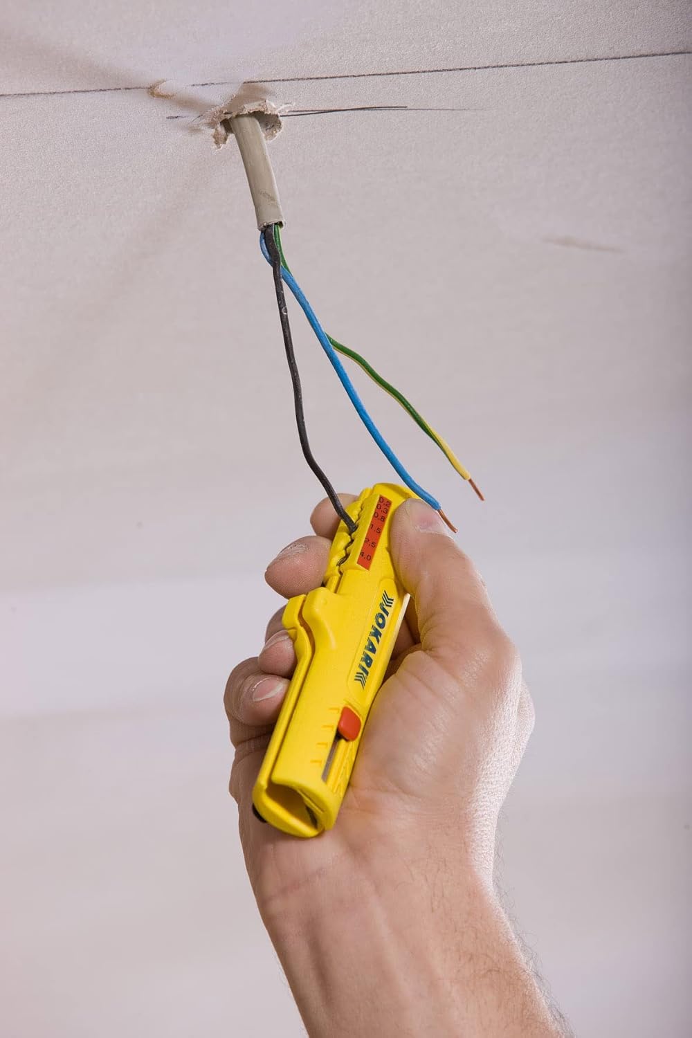 JOKARI T30150 Vielzweckabisoliermesser Nr.15 Kabel-D.8-13mm Litzen-D.0,2-4, 30150 & Entmanteler Secu