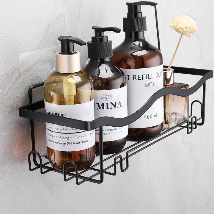 ALOCEO Duschablage ohne Bohren 3 Stück, Rostfrei Dusch Organizer, Shampoo Halterung für Dusche, Schw