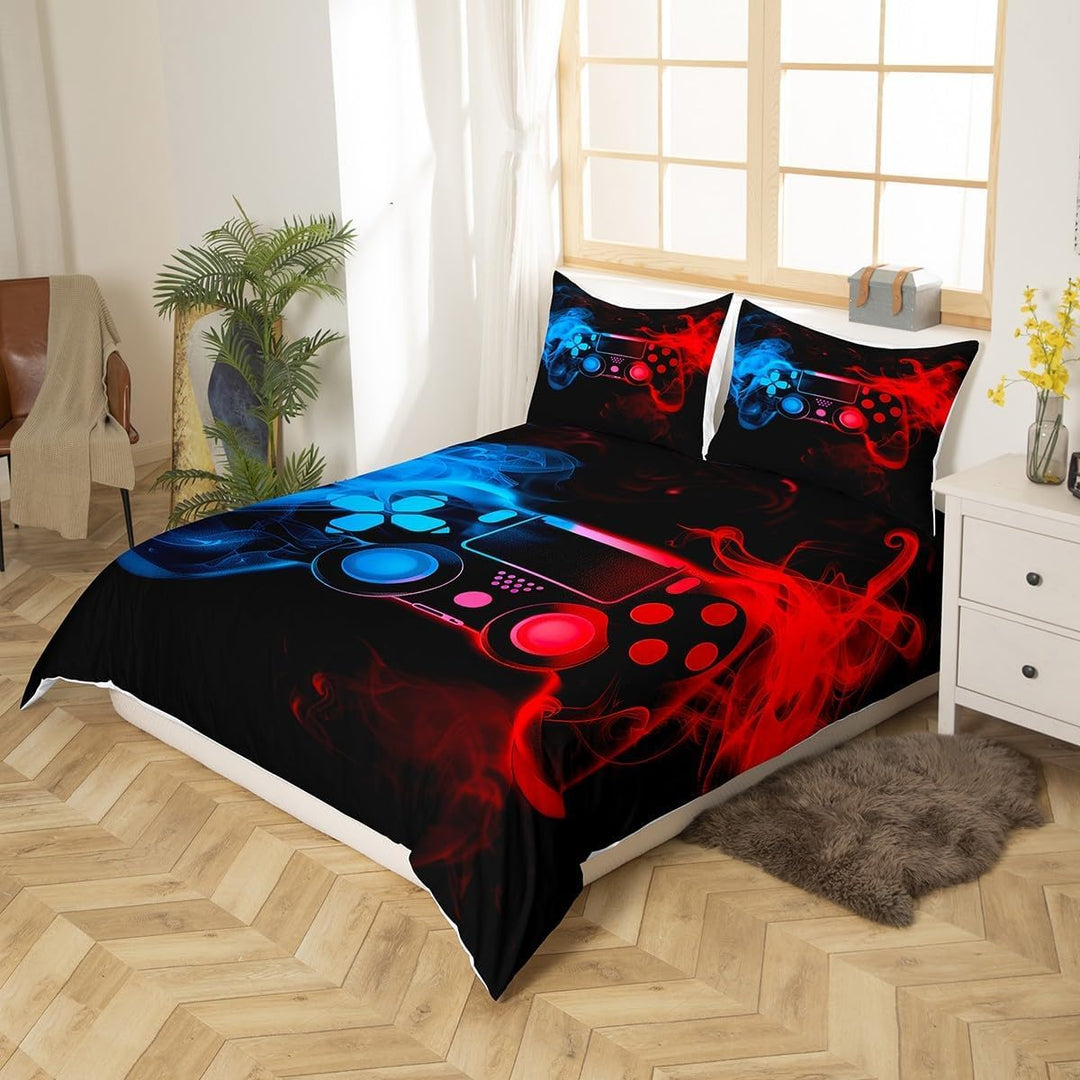 Teens Spieler Bettbezug 220X240,Jungen Spiel Joysticks Reversibel Bettwäsche-Set,Kinderspielkonsolen