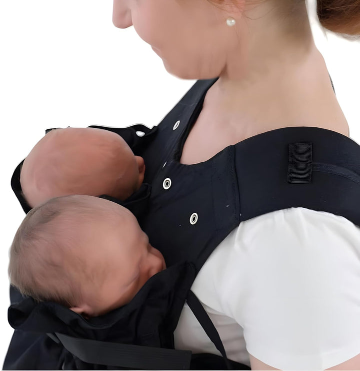Weego TWIN Babytragesack"Simply Black", für Zwillinge direkt ab der Geburt (ab 1.800g)