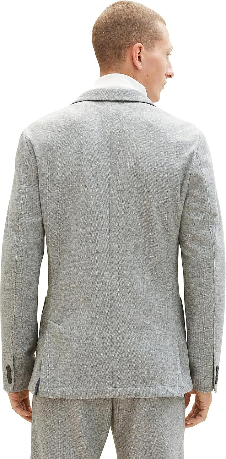 TOM TAILOR Herren Jersey Piqué Sakko mit Stretch 52 12035 - Grey Heather Melange, 52 12035 - Grey He