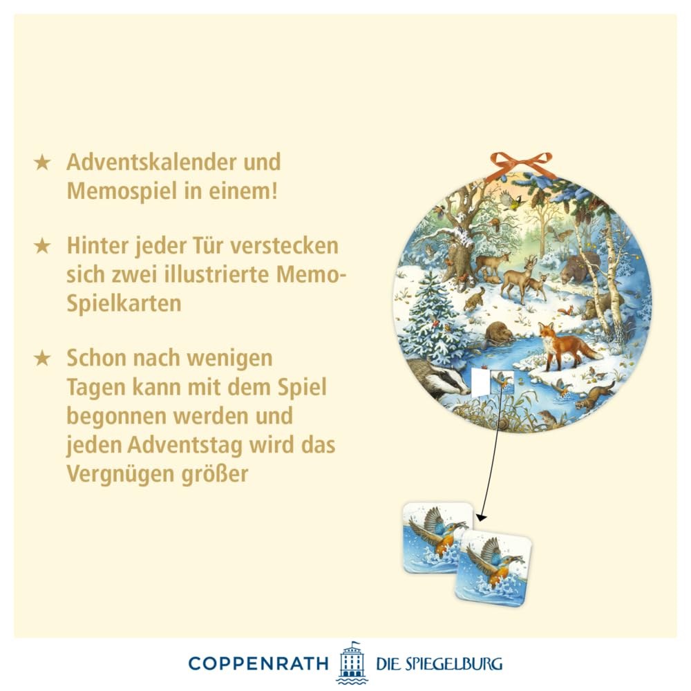 Memo-Adventskalender – Die Tiere im Winterwald, Kalender
