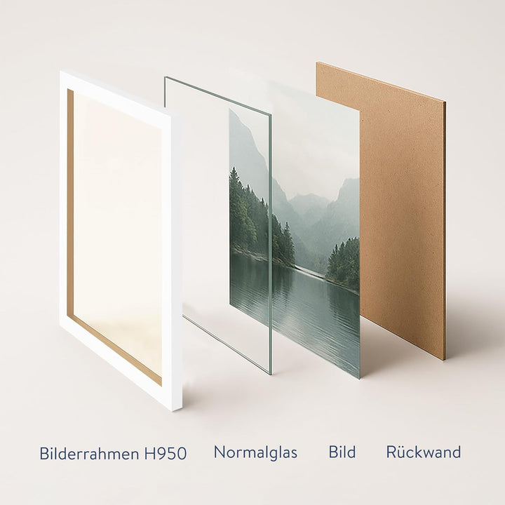 WANDStyle Bilderrahmen Modern 30x45cm I Farbe: Weiss I Fotorahmen I klassischer Holzbilderrahmen I M