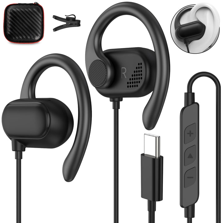 USB C Kopfhörer für iPhone 16 17 Pro 5G,On Ear Typ C Headset USB C Anschluss Ohrhörer mit Kabel Mikr