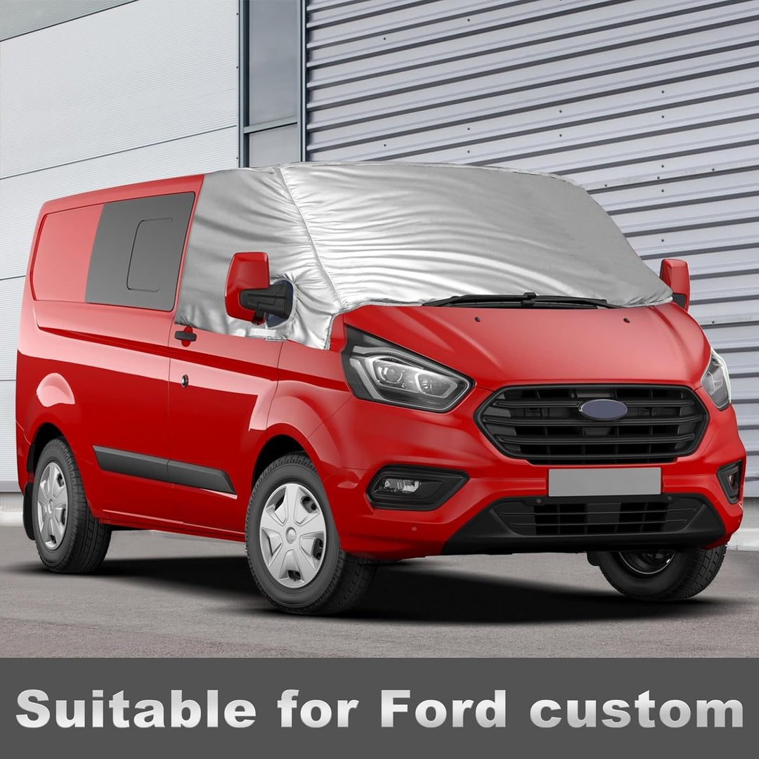 Externe Thermo Scheibenabdeckung passend für Transit Custom 2012-2024, Luxus Silber Wrap Windschutzs