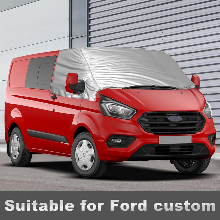 Externe Thermo Scheibenabdeckung passend für Transit Custom 2012-2024, Luxus Silber Wrap Windschutzs