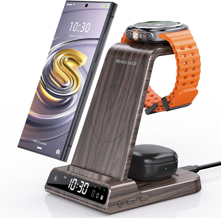 Wireless Charger für Samsung Galaxy S23 Ultra, Induktive ladestation für Samsung Watch 6, 3 in 1 lad