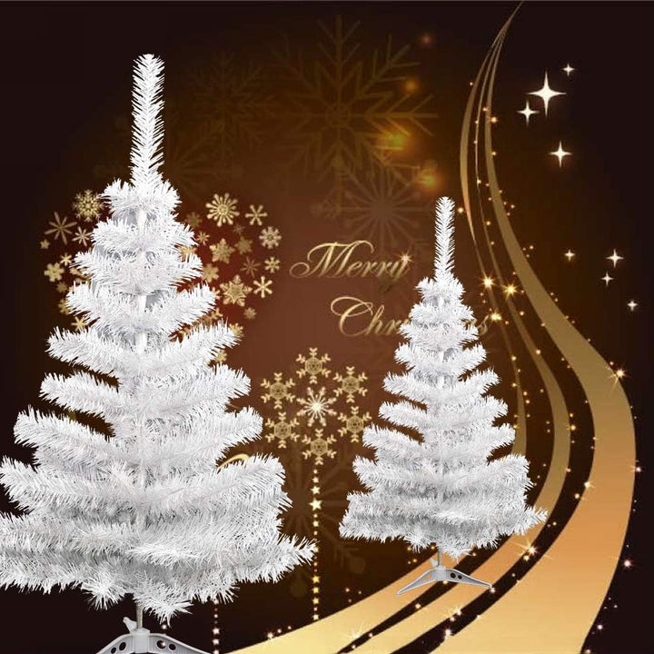 120cm Weihnachtsbaum Künstlich Weiss unechter Tannenbaum mit Metall Christbaum Ständer Schwer entfla