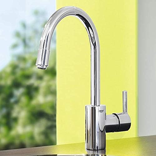 GROHE Feel - Einhand Spültischarmatur mit herausziehbarem Mousseurauslauf (integrierter Rückflussver