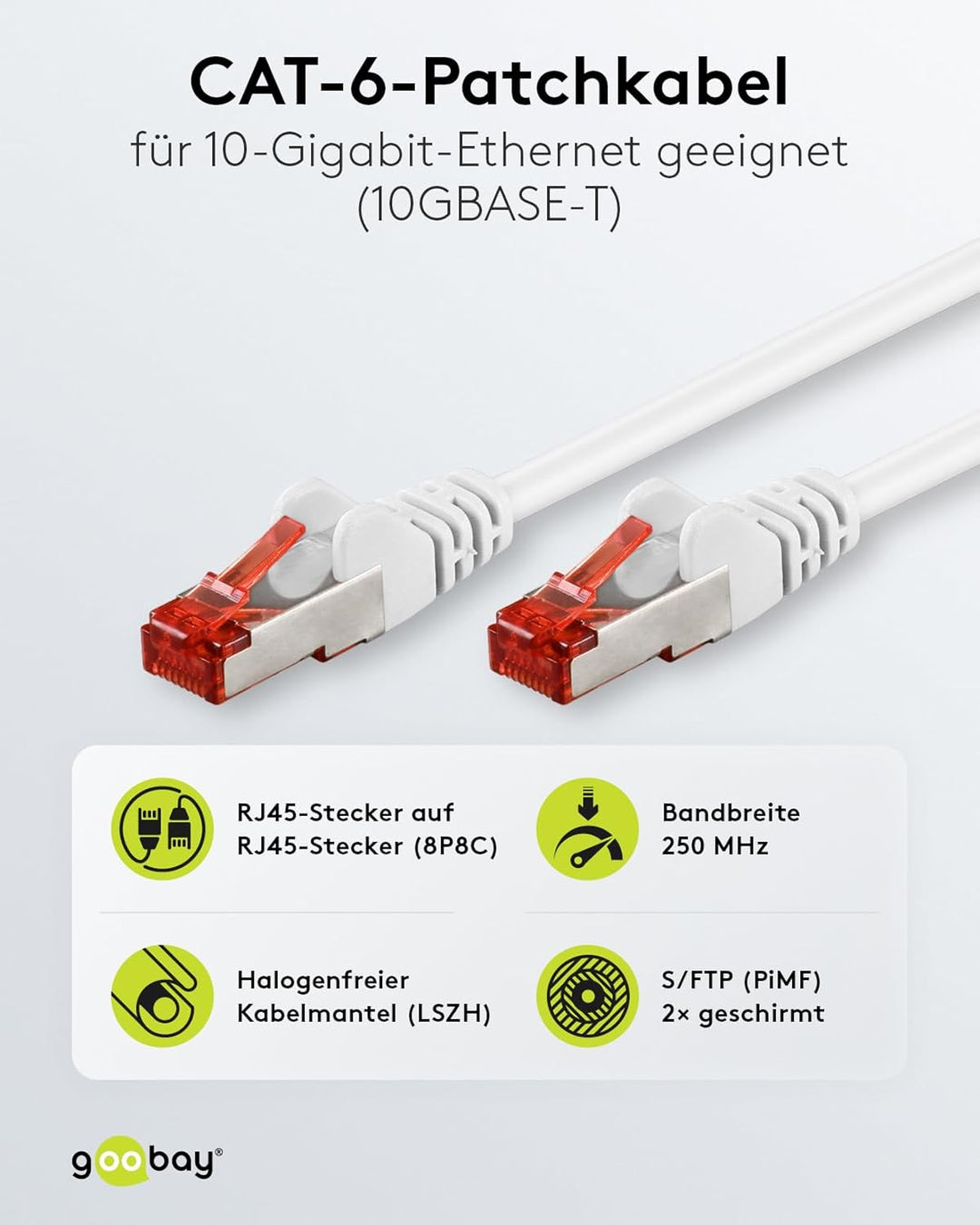RICOO TV Wandhalterung Fernseher Schwenkbar Neigbar für 31-65 Zoll &amp; Goobay 92759 CAT 6 Kabel LAN Ne