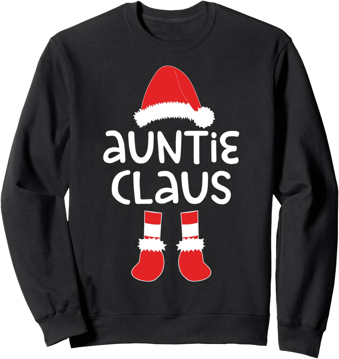 Auntie Claus T-Shirt, passendes Weihnachtsshirt Sweatshirt