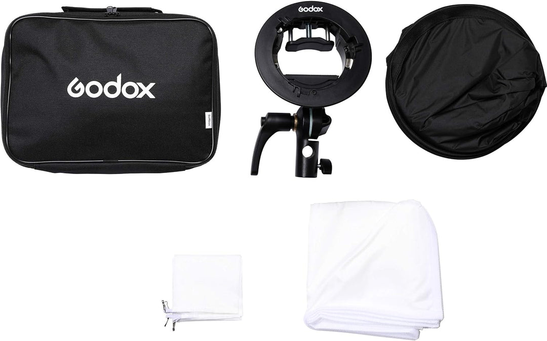 Godox SGUV6060 S2 Bowens-Halterung mit Softbox und Tragetasche-Kit (23,6 x 23,6) Schwarz KSA Version
