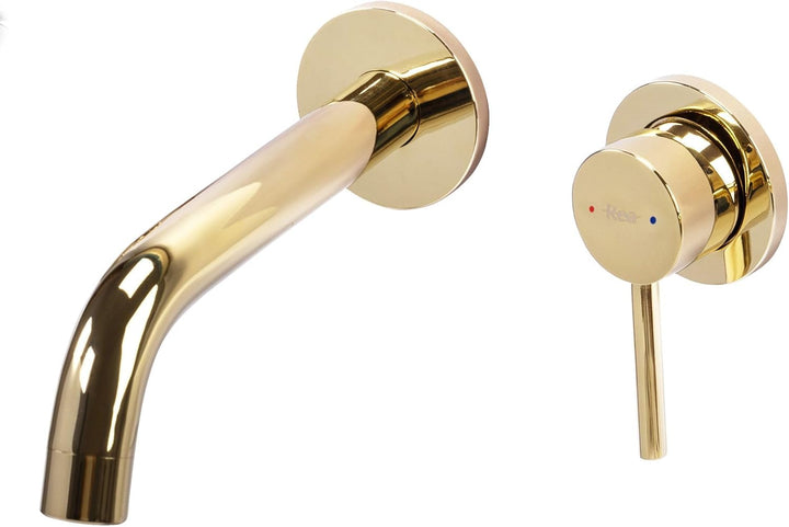 Rea Waschtischarmatur OWEN GOLD + BOX Wasserhahn Bad Badarmatur aus Messing Armatur für Waschbecken