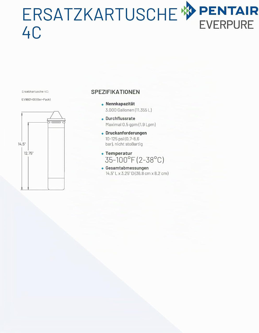 Everpure EV9601-00 4C Wasserfilter Sys SGL, grau, 1 Stück (1er Pack)